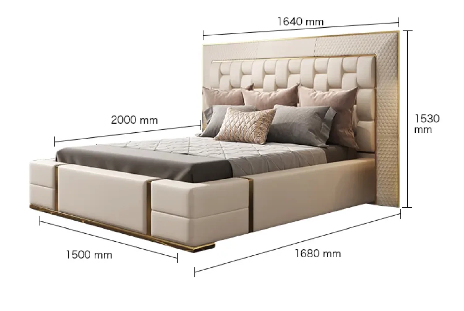 Modern Minimalist Design Simple PU Leather Bed modern King size bed - Image 3