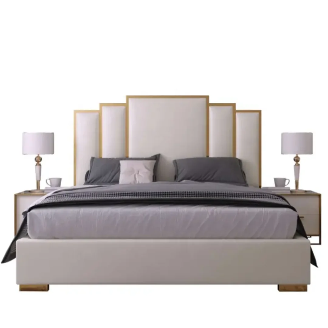Crosby Matrix Modern Design Simple tufted fabric modern king size beds - Image 4