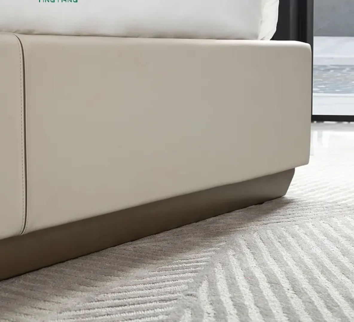 Alvin Bed upholstered luxury king Size Engineered Wood Modern Style with Hydraulic Storage - Image 4