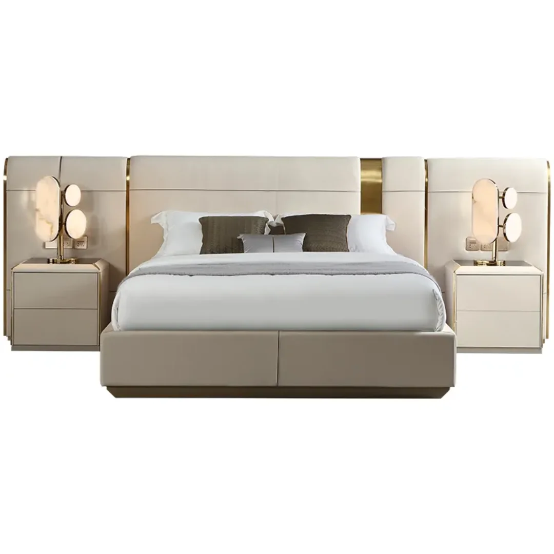 Alvin Bed upholstered luxury king Size Engineered Wood Modern Style with Hydraulic Storage - Image 6