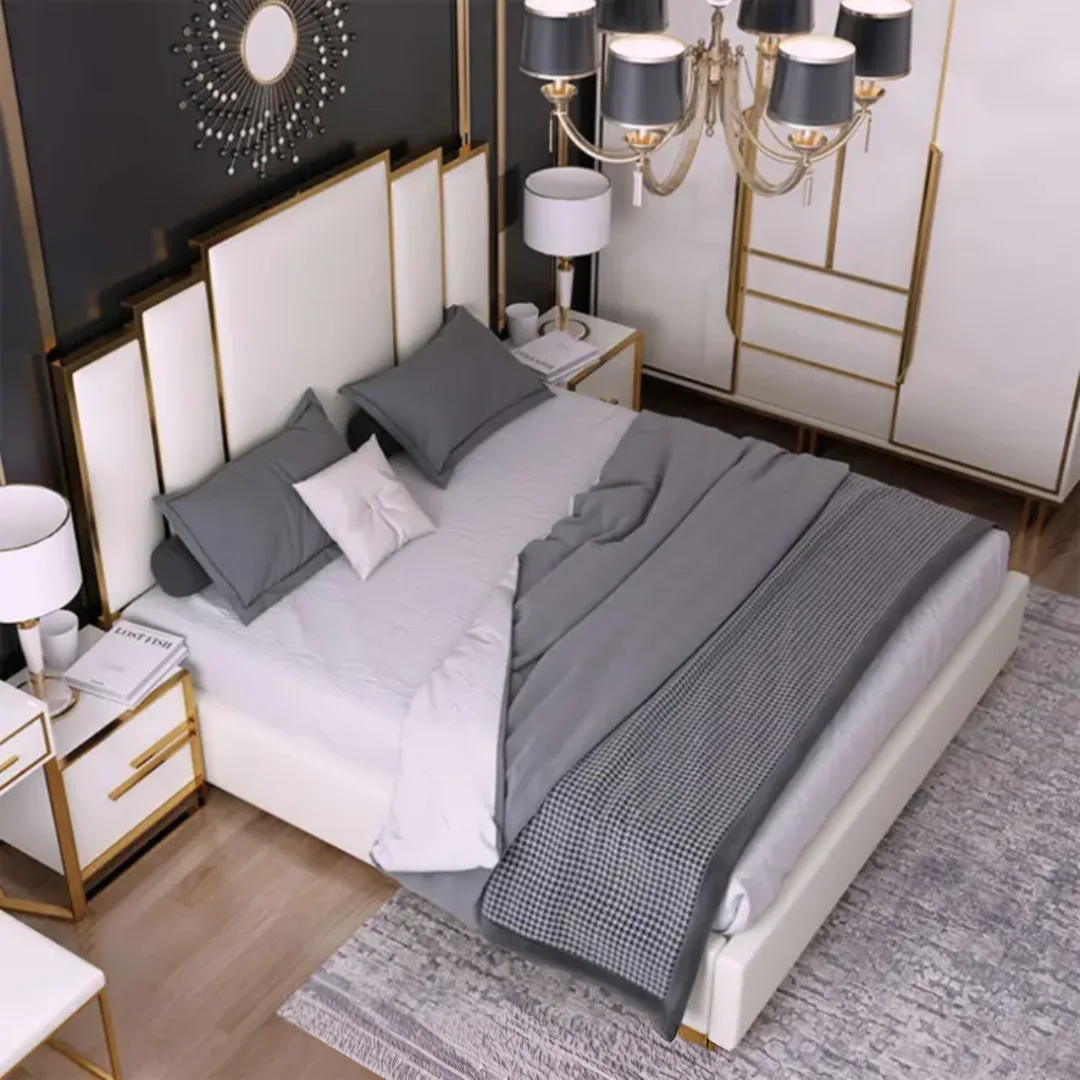 Crosby Matrix Modern Design Simple tufted fabric modern king size beds - Image 7