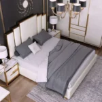 Crosby Matrix Modern Design Simple tufted fabric modern king size beds - Image 3