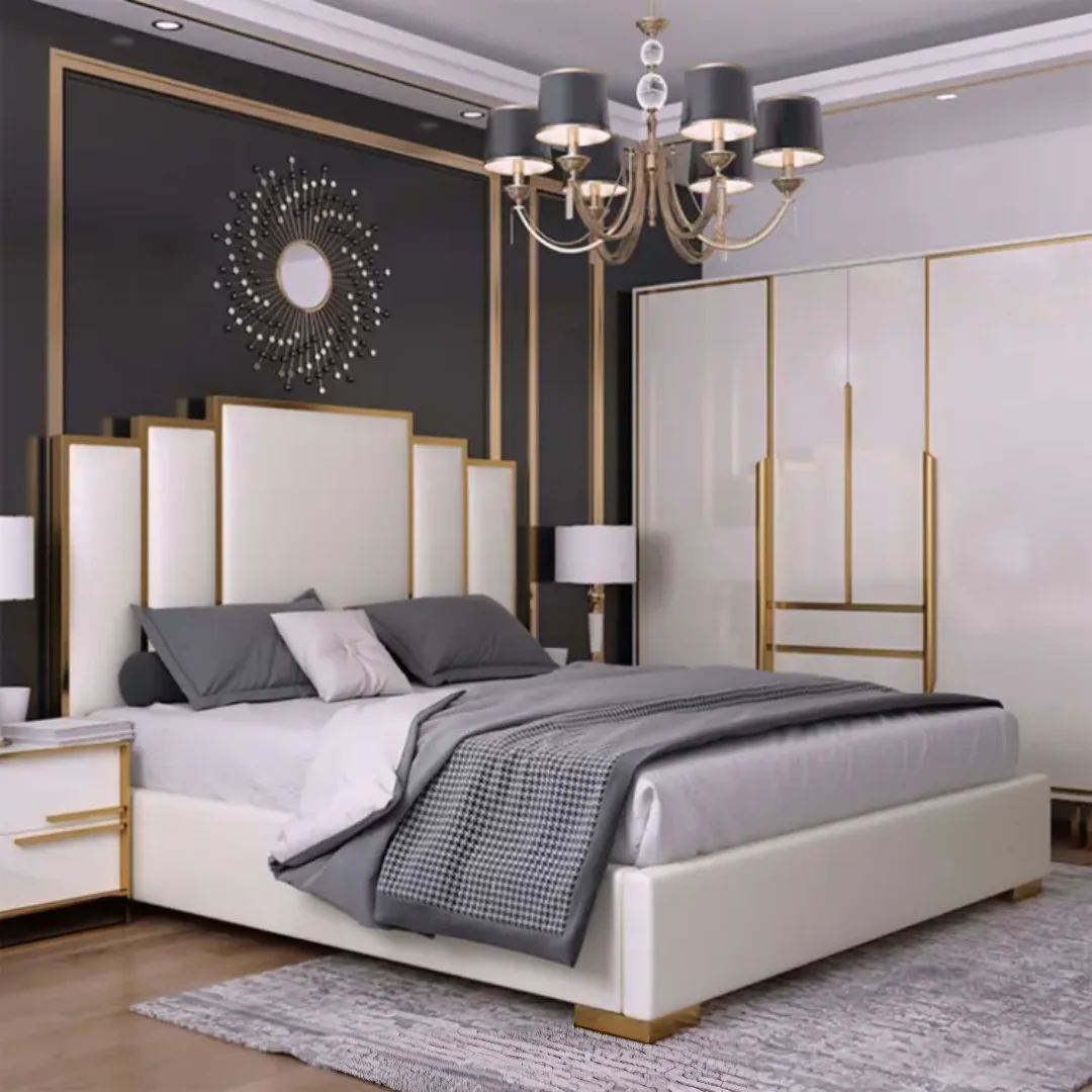 Crosby Matrix Modern Design Simple tufted fabric modern king size beds - Image 5