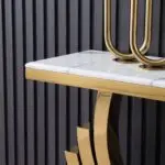 Marble Faux with Gold Finish Frame Stainless Steel base - Image 7