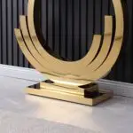 Marble Faux with Gold Finish Frame Stainless Steel base - Image 6