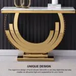 Marble Faux with Gold Finish Frame Stainless Steel base - Image 12