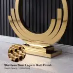 Marble Faux with Gold Finish Frame Stainless Steel base - Image 8