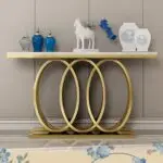 Modern Marble Console Table – Gold Finish | Luxury Meets Geometry - Image 11