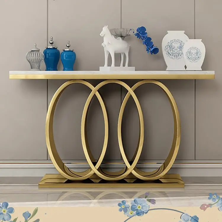 Modern Marble Console Table – Gold Finish | Luxury Meets Geometry - Image 11