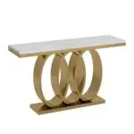 Modern Marble Console Table – Gold Finish | Luxury Meets Geometry - Image 9