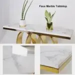 Modern Marble Console Table – Gold Finish | Luxury Meets Geometry - Image 6