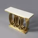 Modern Marble Console Table – Gold Finish | Luxury Meets Geometry - Image 7