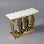 Modern Marble Console Table – Gold Finish | Luxury Meets Geometry - Image 8