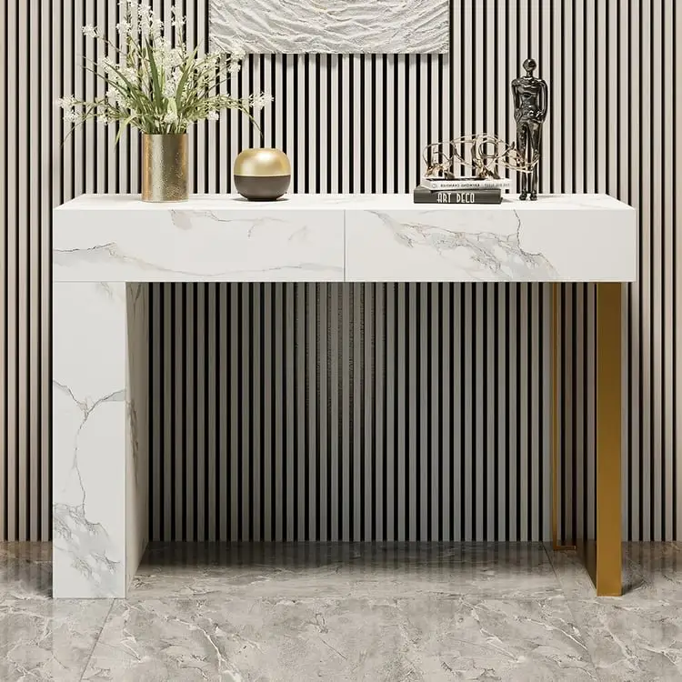 Rock Slate Top Console Tables Modern Style Living Room Table - Image 7