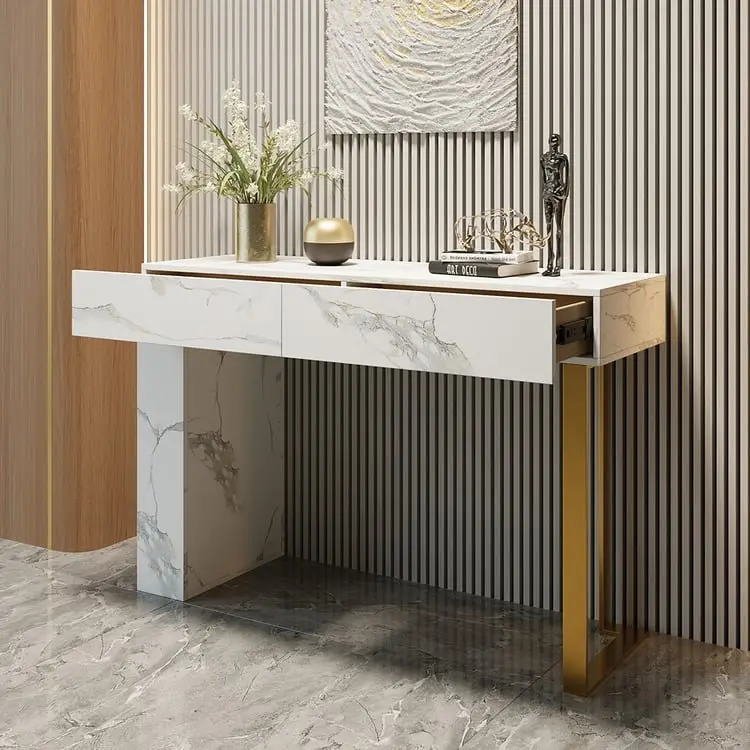 Rock Slate Top Console Tables Modern Style Living Room Table - Image 13