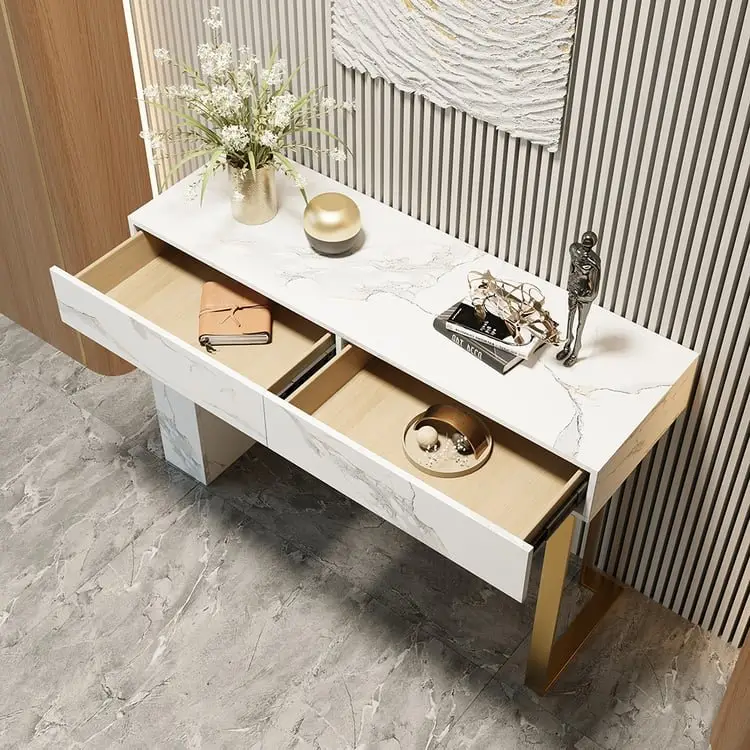 Rock Slate Top Console Tables Modern Style Living Room Table - Image 11