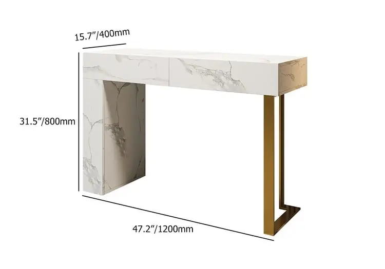 Rock Slate Top Console Tables Modern Style Living Room Table - Image 12