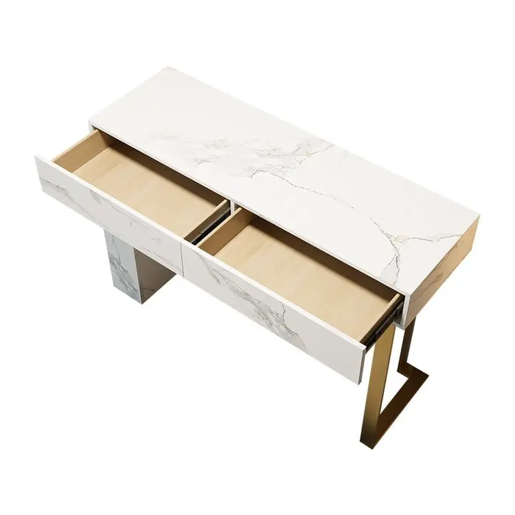Rock Slate Top Console Tables Modern Style Living Room Table - Image 9