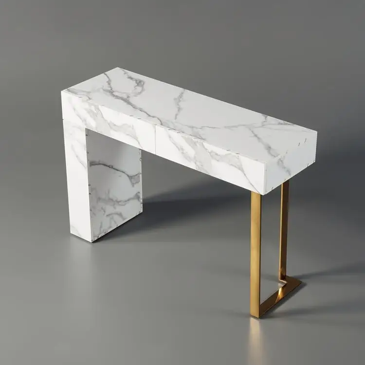 Rock Slate Top Console Tables Modern Style Living Room Table - Image 14