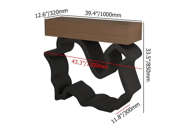 Razzmatazz Entry Table Foyer Hallway Table Italy Sitting Room Veneer Mild Steel Base Console Table - Image 16