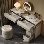 Egon Modern White Dresser with Glass Top and Leather Finish - Perfect Blend of Style and Functionality - Image 11