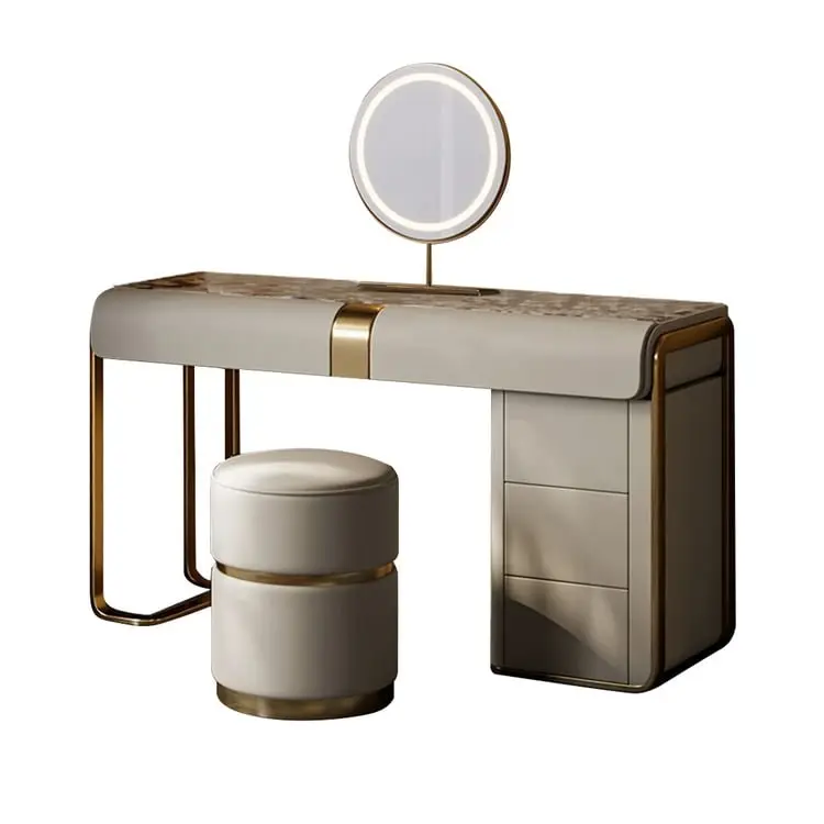 Egon Modern White Dresser with Glass Top and Leather Finish - Perfect Blend of Style and Functionality - Image 6