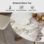 Mercer Dining Table Stainless Steel With White Marble Top - Image 9