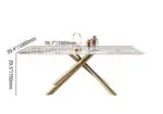Mercer Dining Table Stainless Steel With White Marble Top - Image 12