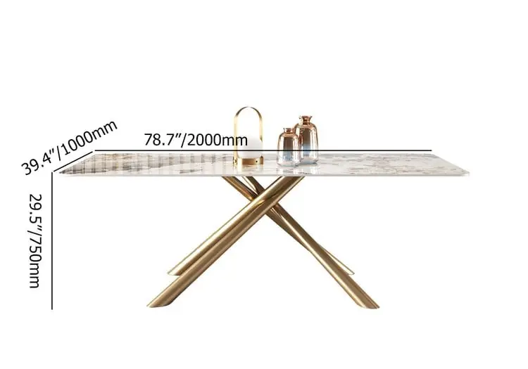 Mercer Dining Table Stainless Steel With White Marble Top - Image 12