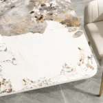 Mercer Dining Table Stainless Steel With White Marble Top - Image 14
