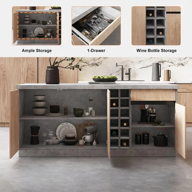 Gamma Modular Kitchen Island – Storage cabinet - Image 13
