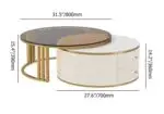 Colonel Modern Rotating Nesting Coffee Table Set – Gold & Glass Elegance - Image 11