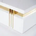 Terri Gold-Trimmed Modern Coffee Table – Elegant Centerpiece in White or Black - Image 5