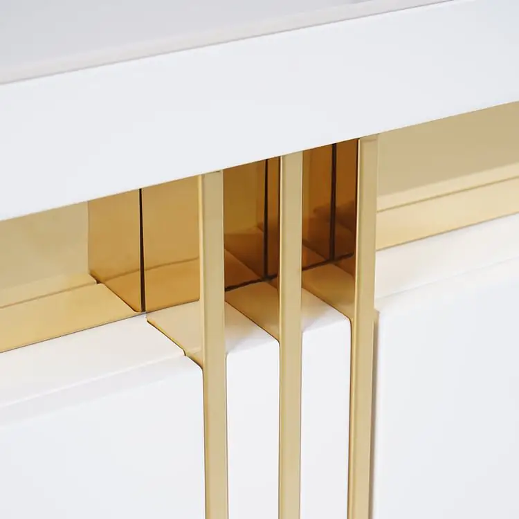 Terri Gold-Trimmed Modern Coffee Table – Elegant Centerpiece in White or Black - Image 17