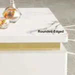 Terri Gold-Trimmed Modern Coffee Table – Elegant Centerpiece in White or Black - Image 14