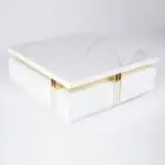 Terri Gold-Trimmed Modern Coffee Table – Elegant Centerpiece in White or Black - Image 11