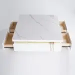 Terri Gold-Trimmed Modern Coffee Table – Elegant Centerpiece in White or Black - Image 8