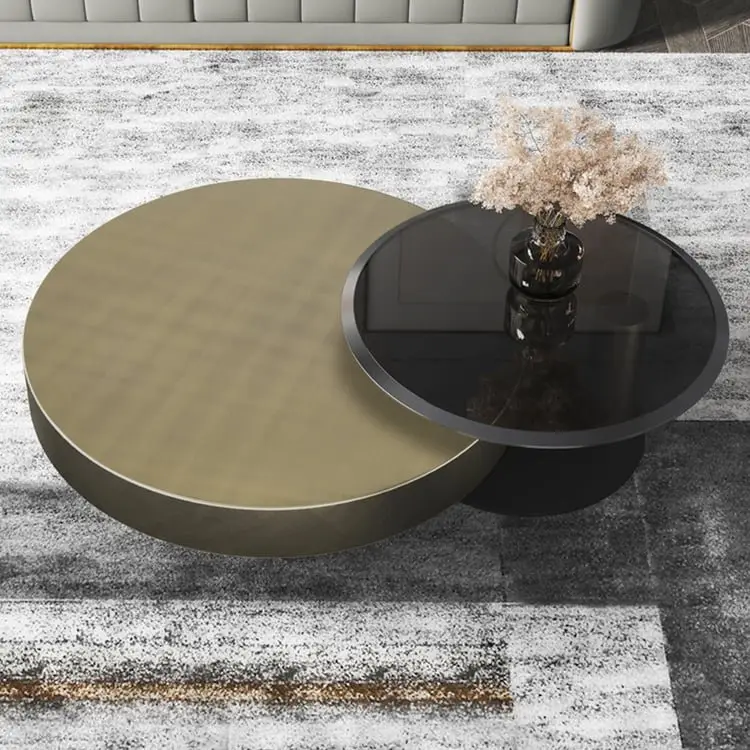 Jetta Minimalist Round Italian veneer Coffee Table Set - Luxurious Nordic Design - Image 7