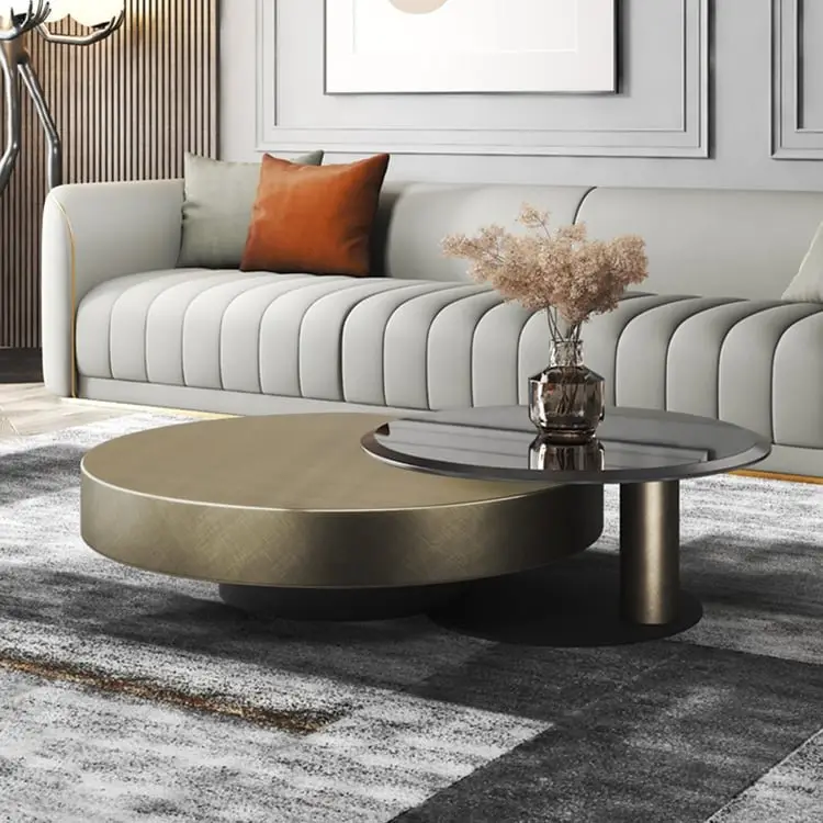 Jetta Minimalist Round Italian veneer Coffee Table Set - Luxurious Nordic Design - Image 6