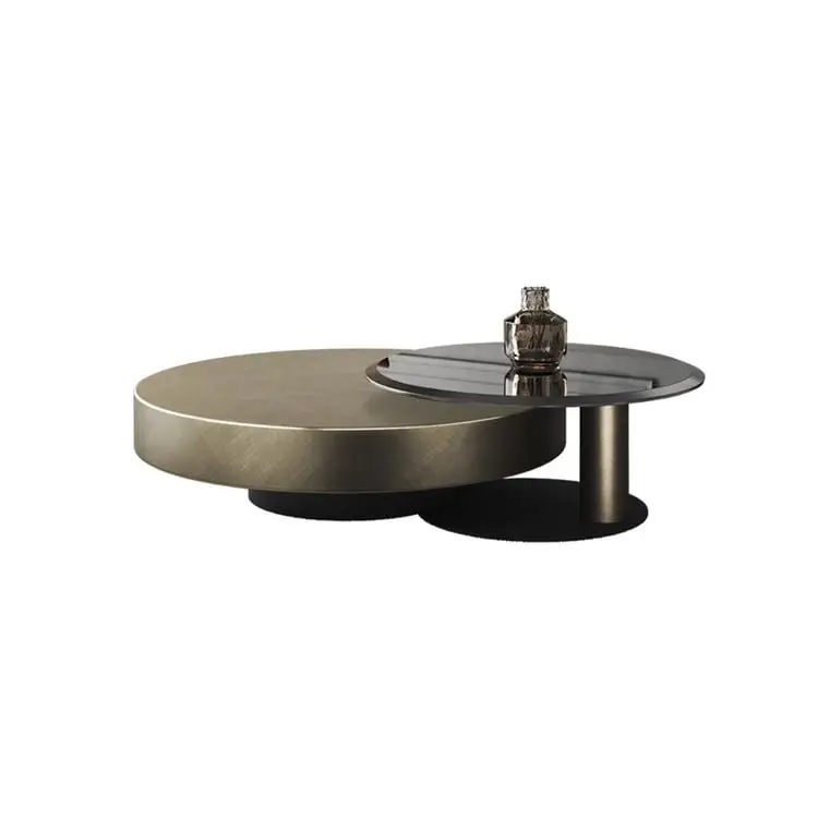 Jetta Minimalist Round Italian veneer Coffee Table Set - Luxurious Nordic Design - Image 9
