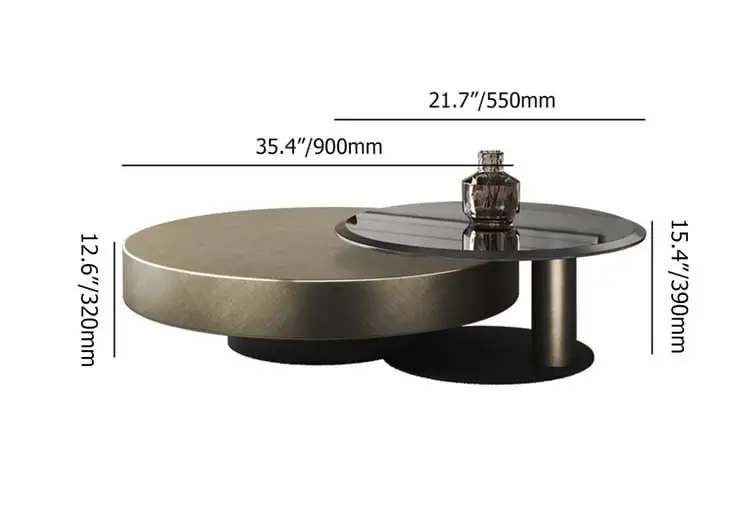 Jetta Minimalist Round Italian veneer Coffee Table Set - Luxurious Nordic Design - Image 12