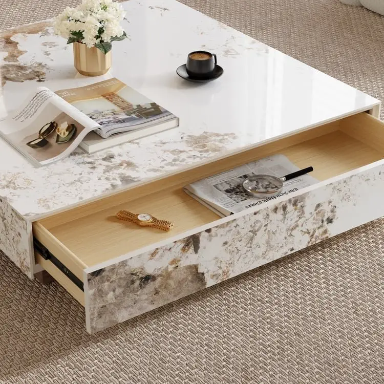 Asti Luxury Modern Style Marble Top Coffee Table - Image 10