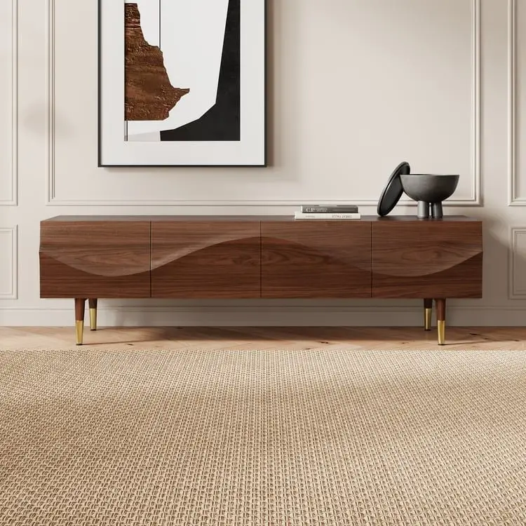 2025/05/1000162015.jpg Miyagi Minimalist Design Sideboard Round Bar Cabinet Mild Steel base Storage cabinet - Image 1