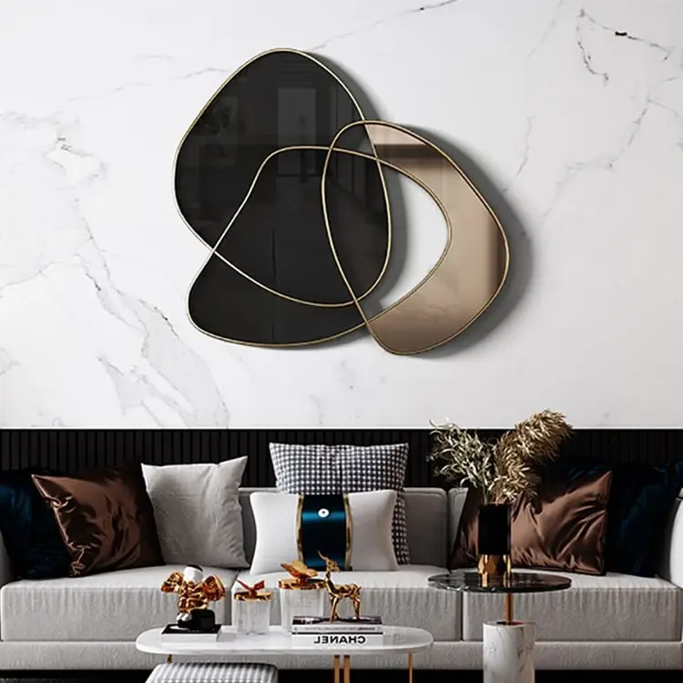 Coral Luxurious Gold Metal Frame Wall Mirror - Elegant hotel lobby Decor - Image 18