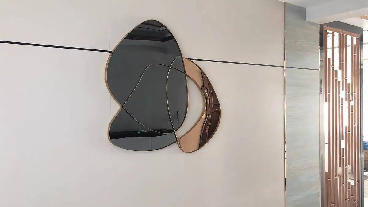 Coral Luxurious Gold Metal Frame Wall Mirror - Elegant hotel lobby Decor - Image 17