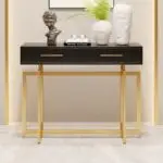 Cooper Console Table with Storage Drawers and Metal Legs in Gold Metal Console Table - Image 13