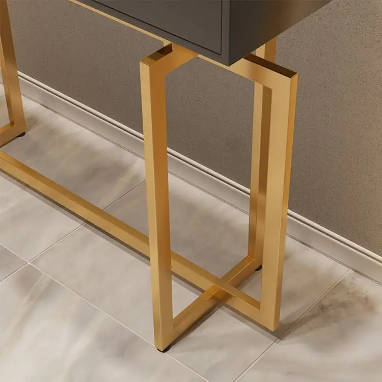 Cooper Console Table with Storage Drawers and Metal Legs in Gold Metal Console Table - Image 2
