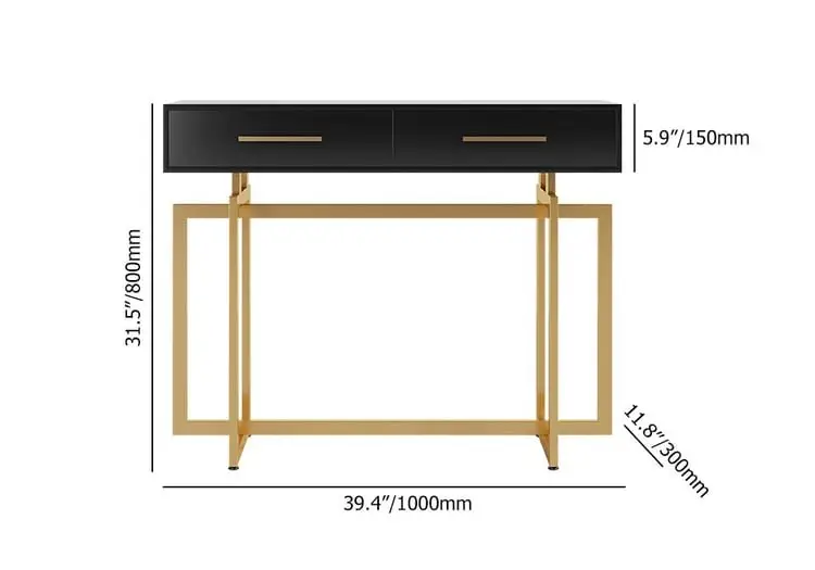 Cooper Console Table with Storage Drawers and Metal Legs in Gold Metal Console Table - Image 6