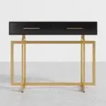 Cooper Console Table with Storage Drawers and Metal Legs in Gold Metal Console Table - Image 9