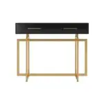 Cooper Console Table with Storage Drawers and Metal Legs in Gold Metal Console Table - Image 4